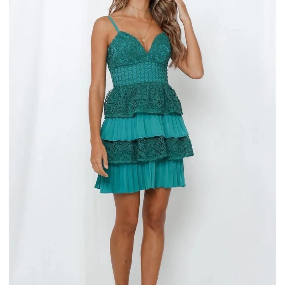 MOSSMAN *Change of Heart*  Lace Mini Dress | Jade Green |  US Size 2 | NWT - Picture 3 of 16